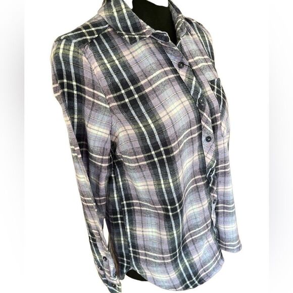 Woolrich purple plaid 100% cotton button front shirt size S, NWOT - Picture 4 of 6